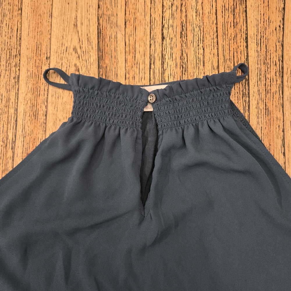 Loft Womens Small Blue Halter Top Sleeveless Blouse - Picture 2 of 8